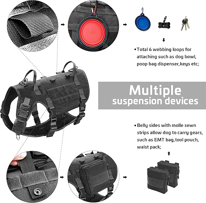 Forestpaw Tactical Dog Harness for Large Dogs