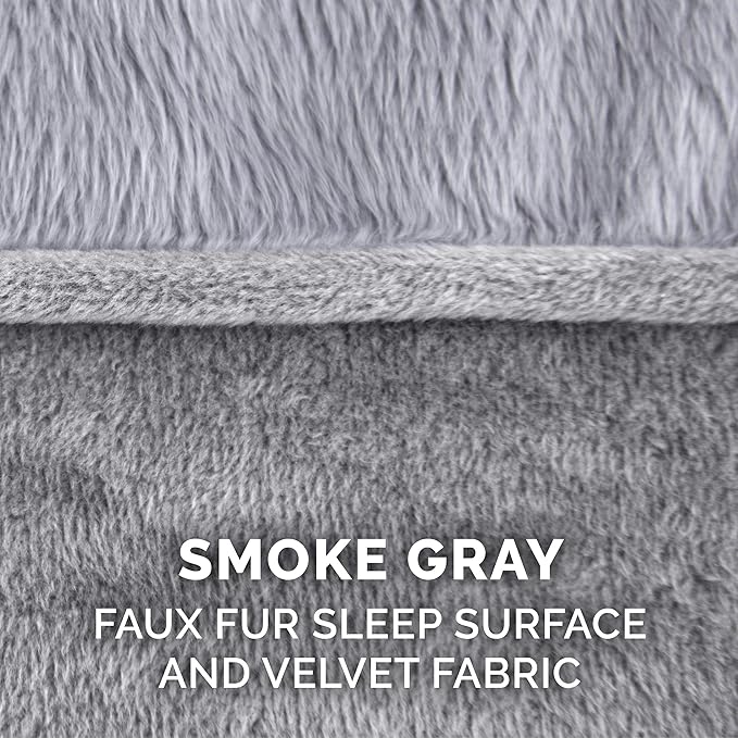 Furhaven Replacement Dog Bed Cover Faux Fur & Velvet Sofa-Style