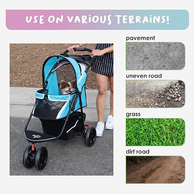 Petique Revolutionary Durable Pet Stroller 55LBS -