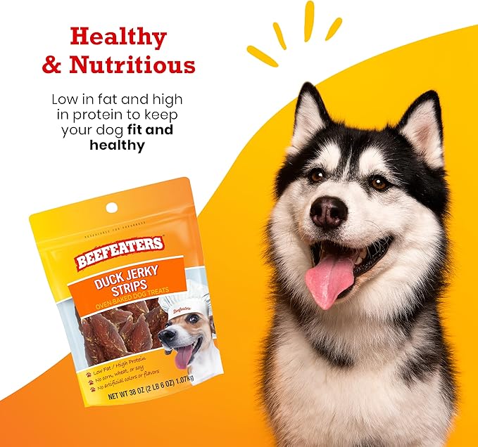 Beefeaters Duck Jerky Strip Treats for Dogs 38 oz