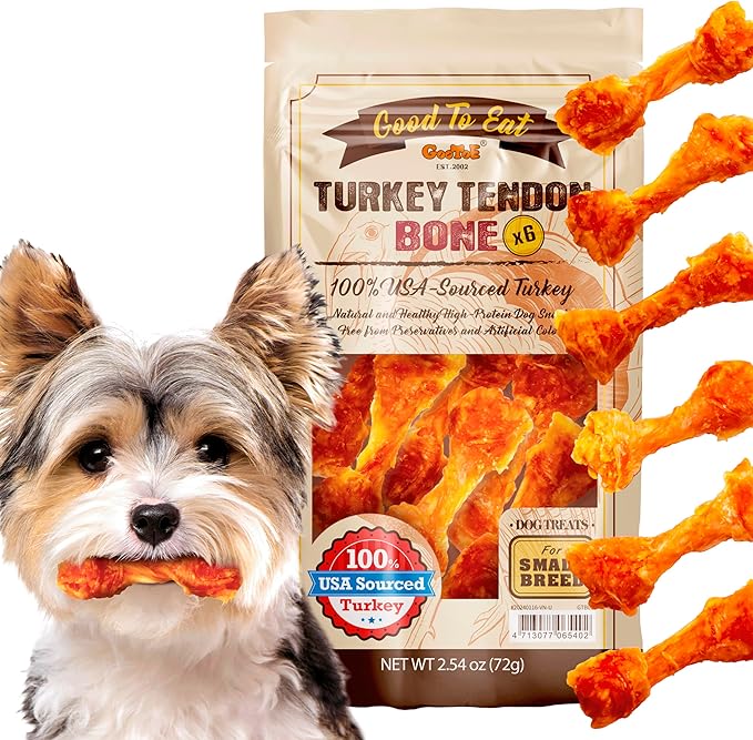 Gootoe Turkey Tendon Dog Treats – 100% USA-Sourced 6 Unit/Pack