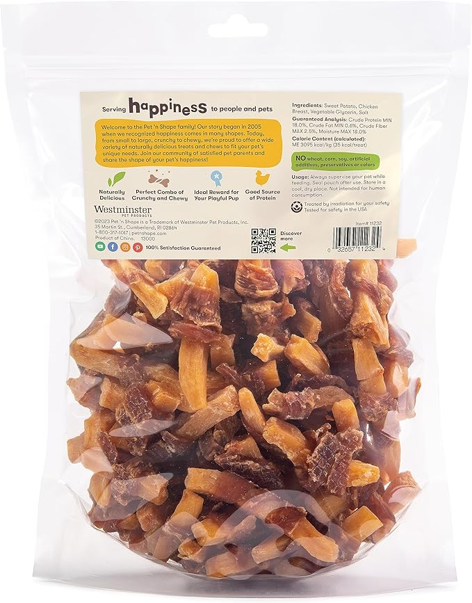 Pet 'n Shape Sweet Potato Chews – Natural Chicken Wrapped Sweet Potato Dog Treats 42 Ounce