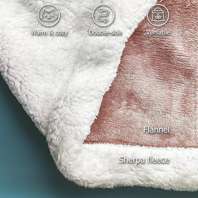 Sherpa Blanket for Bed Sofa Couch Camping Travel 50x60”)