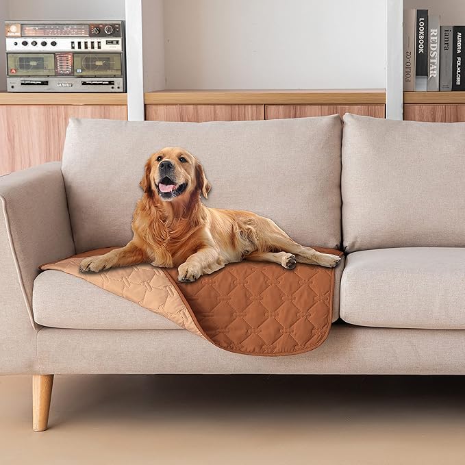 gogobunny 100% Double-Sided Waterproof Dog Bed Cover Pet Blanket Sofa Couch Furniture Protector for Puppy Large Dog Cat (30x30 Inch 1), Dark
