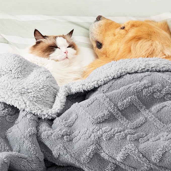 Bedsure Waterproof Dog Blankets for Bed 86x108, Grey