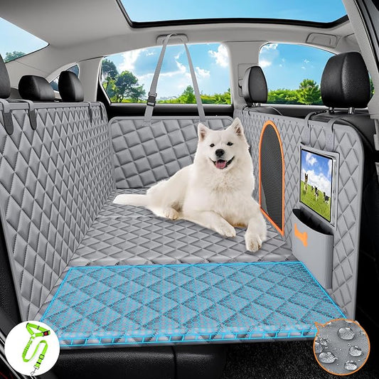 Back Seat Extender for Dogs Large Hard Bottom Car Seat Cover Waterproof Sturdy Nonslip Pets Dog Hammock Backseat Protector for Car