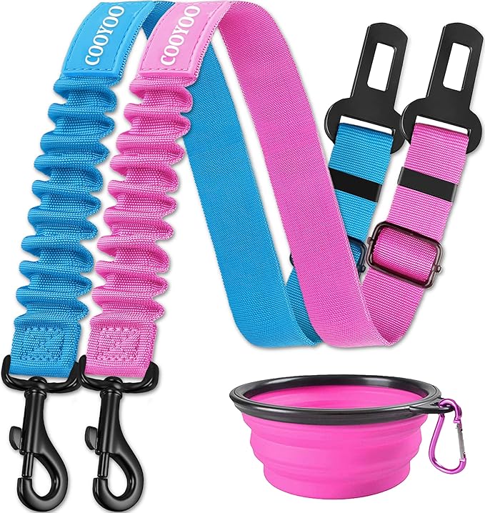 COOYOO Dog Seat Belt 3 Piece
