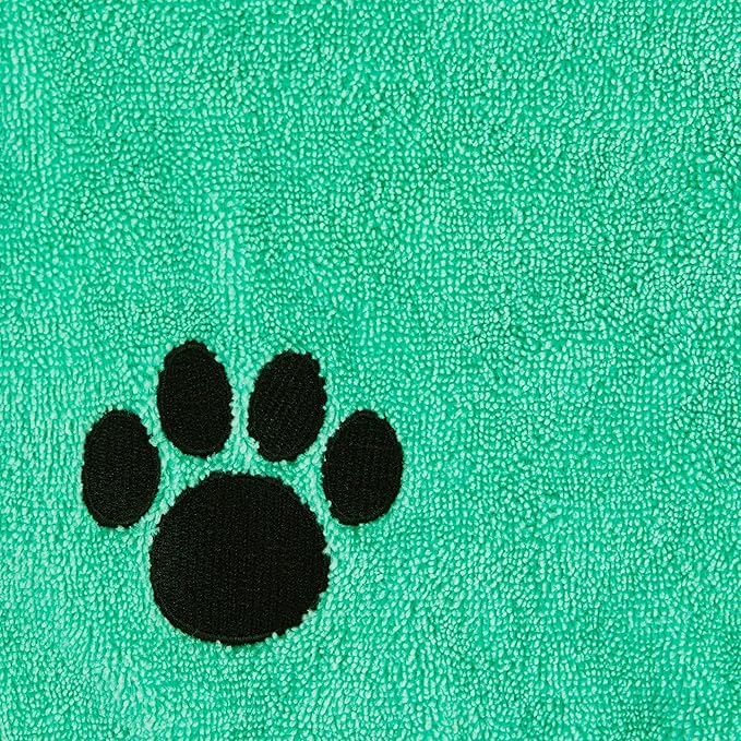 Bone Dry Pet Robe Collection Embroidered Absorbent Microfiber Bath Robe with Adjustable Closure