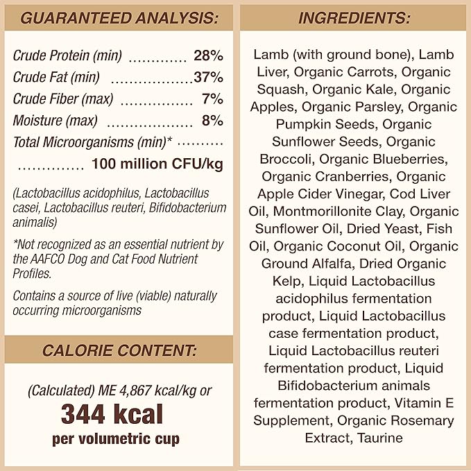 Primal Freeze Dried Dog Food Pronto, Lamb; Scoop & Serve, Complete & Balanced Meal; Also Use as Topper or Treat; Premium, Healthy, Grain Free, High Protein Raw Dog Food (25 oz, 2-pack)
