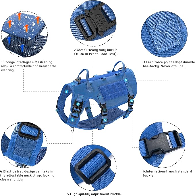Forestpaw Tactical Dog Harness for Large Dogs