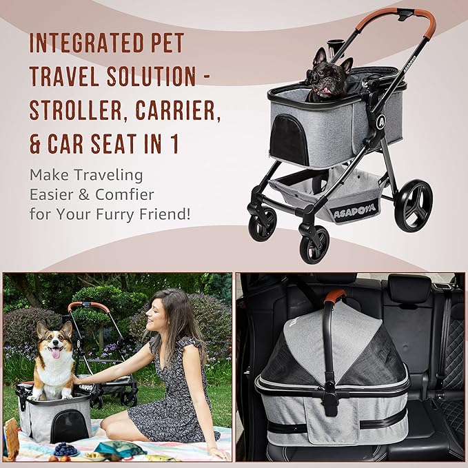 Pet Stroller for Dog and Cat 4 Wheeler 45lbs Capacity