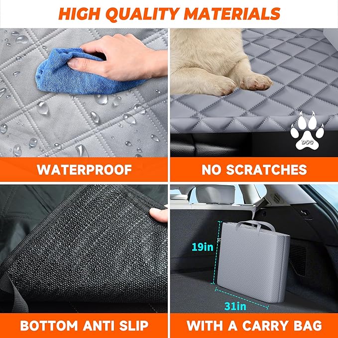 XL Dog Car Back Seat Cover for Trucks 6 Foldable F150 RAM 1500, Silverado,