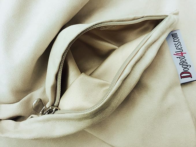 Dogbed4less Do It Yourself DIY Pet Bed Pillow Duvet Suede Cover + Waterproof Internal case for Dog/Cat at Large 48"X29" Khaki Color