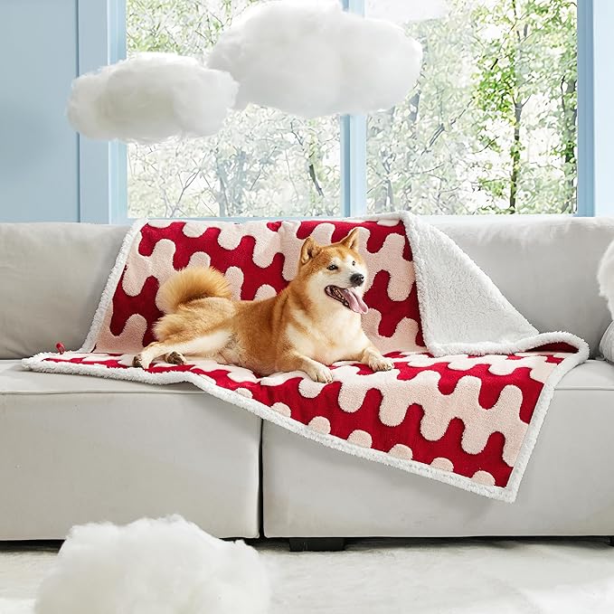 Lesure Waterproof Dog Blanket for Large Dogs 3D Textured