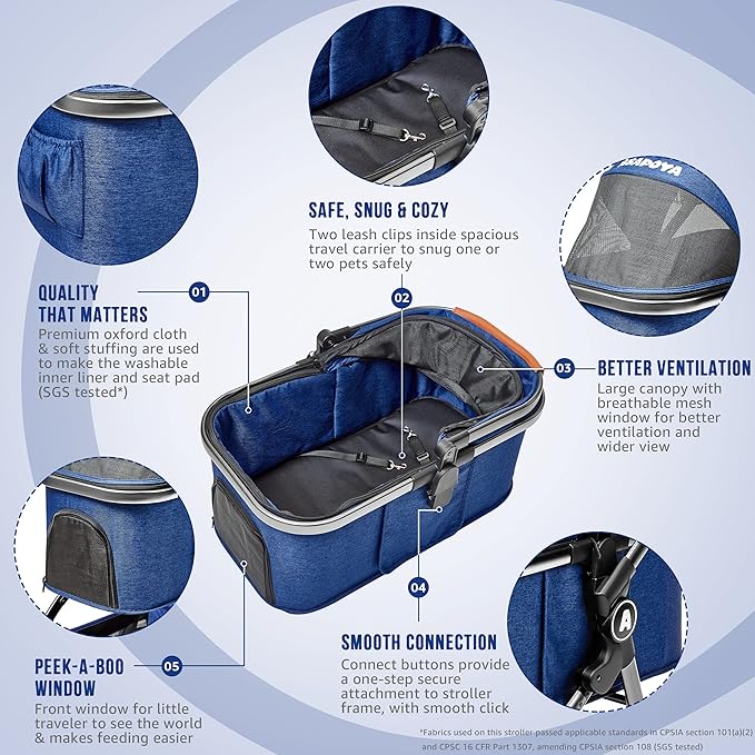 Pet Stroller for Dog and Cat 4 Wheeler 45lbs Capacity