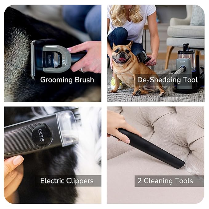 Professional Plus Pet Grooming Vacuum Kit with 5 Pet Grooming Tools & 2L Canister