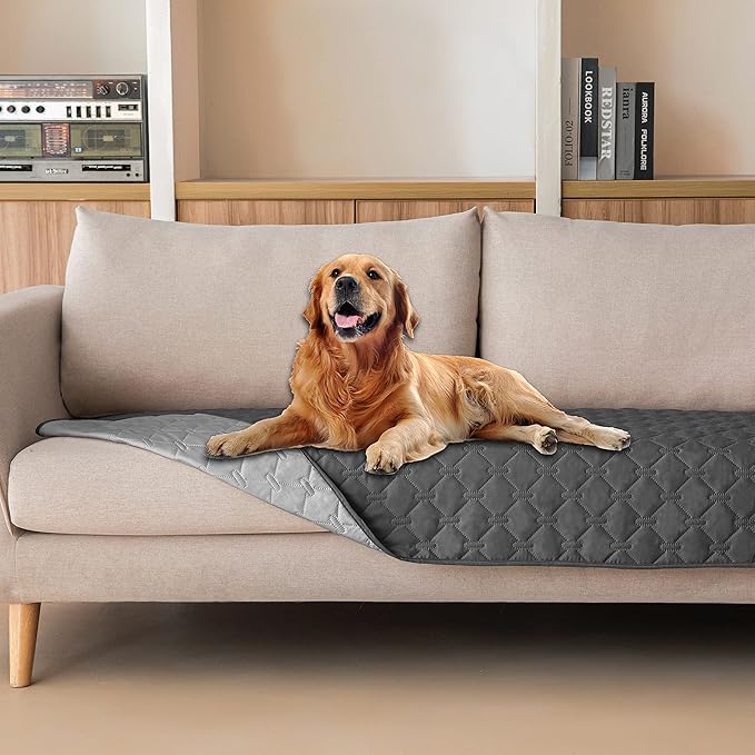 gogobunny 100% Double-Sided Waterproof Dog Bed Cover Pet Blanket Sofa Couch Furniture Protector for Puppy Large Dog Cat (30x70 Inch 1), Dark
