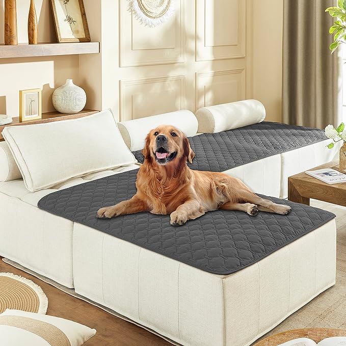gogobunny 100% Double-Sided Waterproof Dog Bed Cover Pet Blanket Sofa Couch Furniture Protector for Puppy Large Dog Cat (40x50 Inch 1), Dark