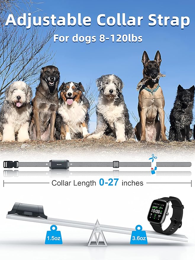Bousnic Dog Training Collar with Remote 4000ft Waterproof 2 Dogs Shock(1-16) Mode