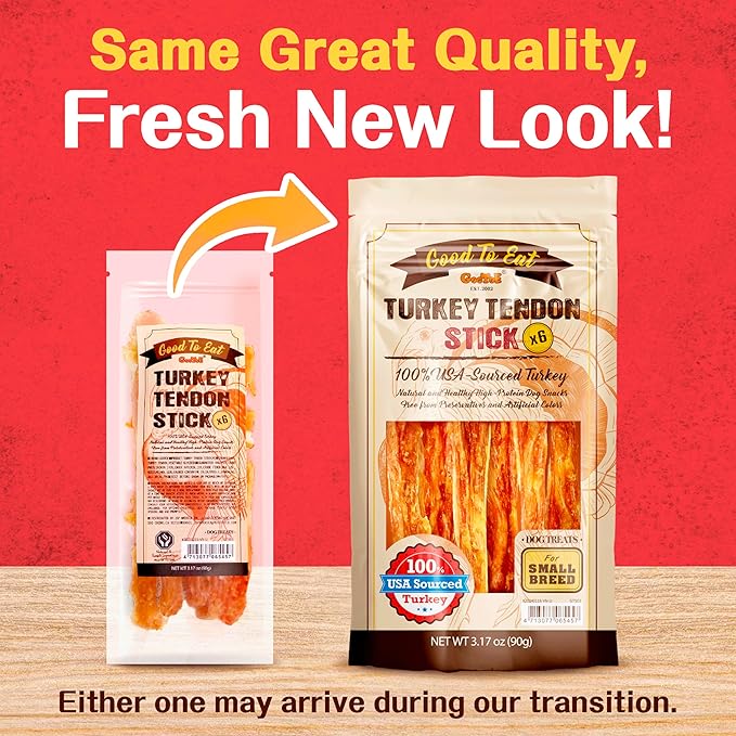 Gootoe Turkey Tendon Dog Treats – 100% USA-Sourced 6 Unit/Pack