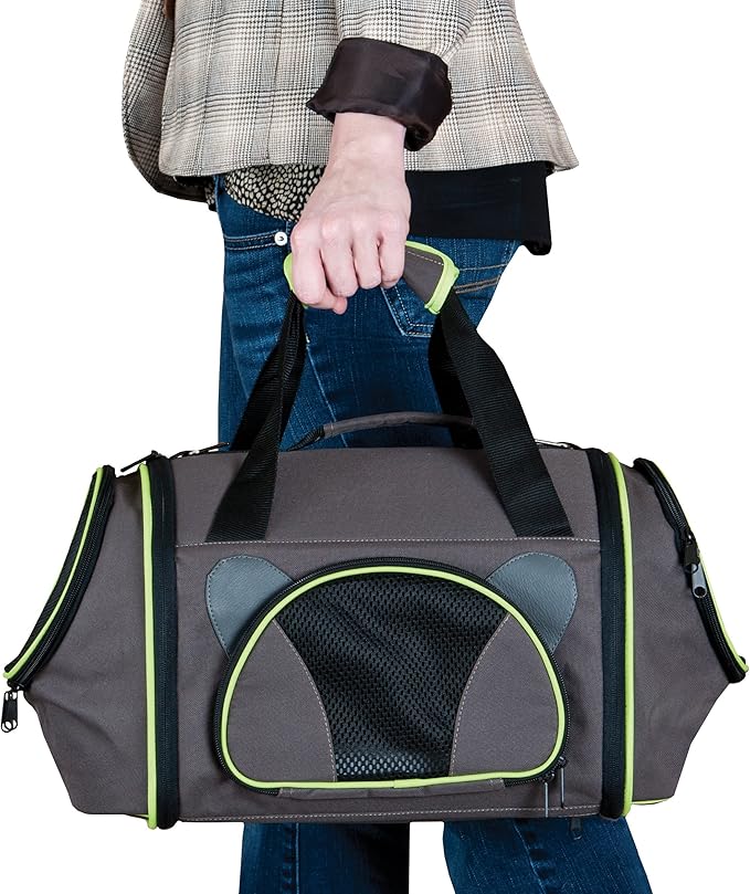 K&H Pet Products Classy Go Pet Carrier Brown/Lime 21" x 10" x 10.5"