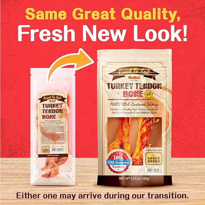 Gootoe Turkey Tendon Dog Treats – 100% USA-Sourced 2 Unit/Pack