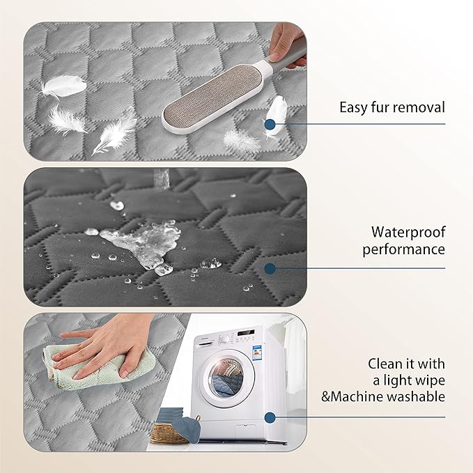 gogobunny 100% Double-Sided Waterproof Dog Bed Cover Pet Blanket Sofa Couch Furniture Protector for Puppy Large Dog Cat (52x82 Inch 1), Dark