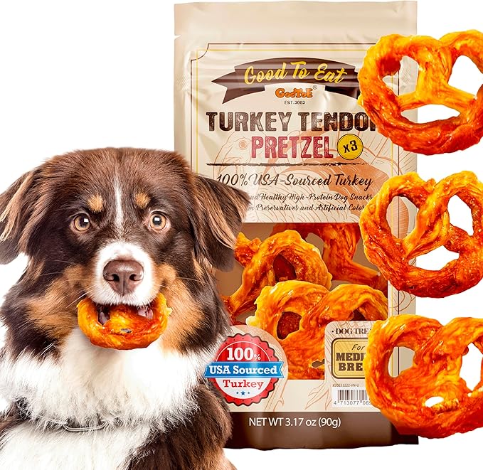 Gootoe Turkey Tendon Dog Treats – 100% USA-Sourced 3 Unit/Pack