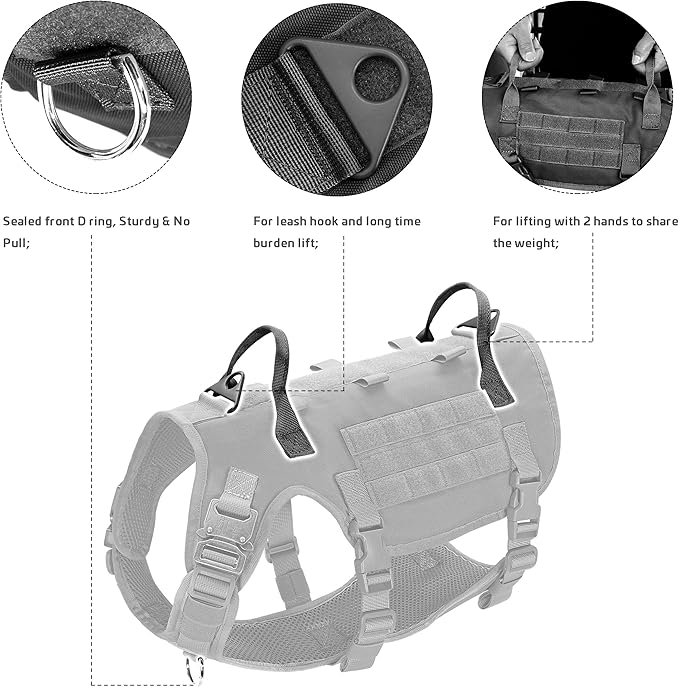Forestpaw Tactical Dog Harness for Large Dogs