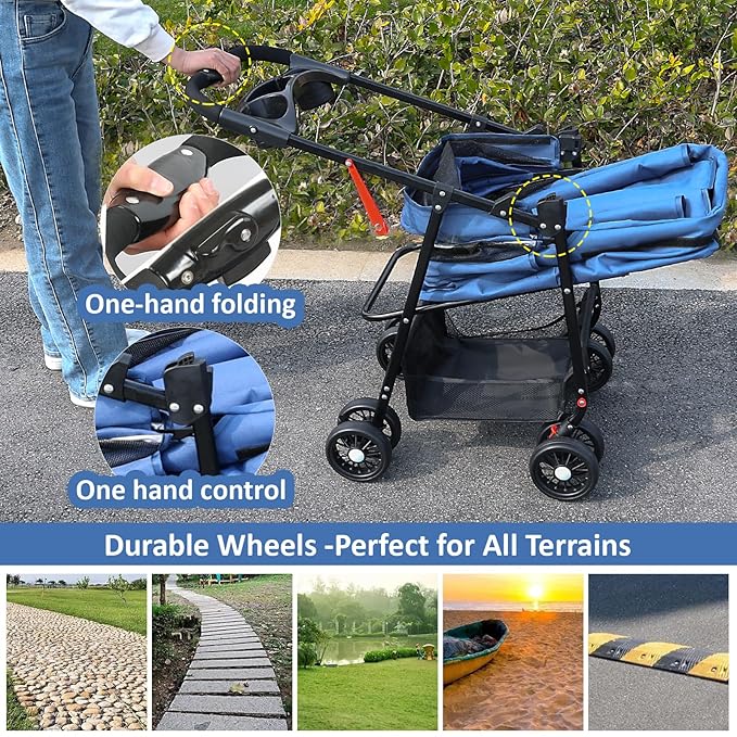 Pet Stroller for Cats/Dogs 4 Wheels 30lbs Small