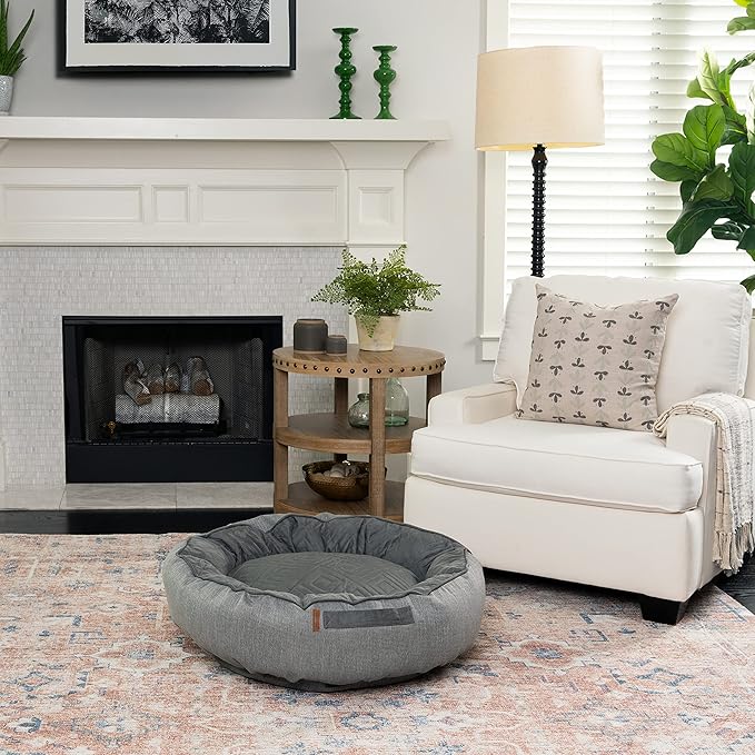 Good Boy Grey Large Round Cloud Dog Bed