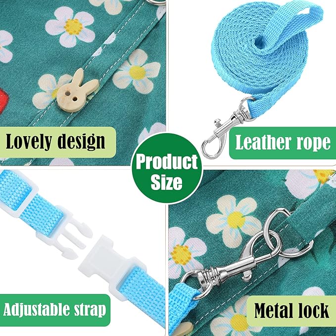 3 Piece Cute Rabbit Leash and Harness Set