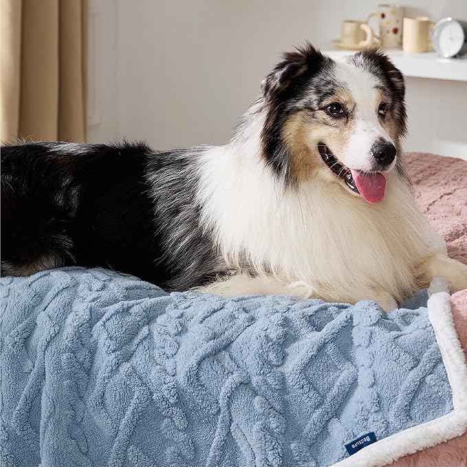 Bedsure Waterproof Dog Blankets for Large Dogs 50"x60", Light