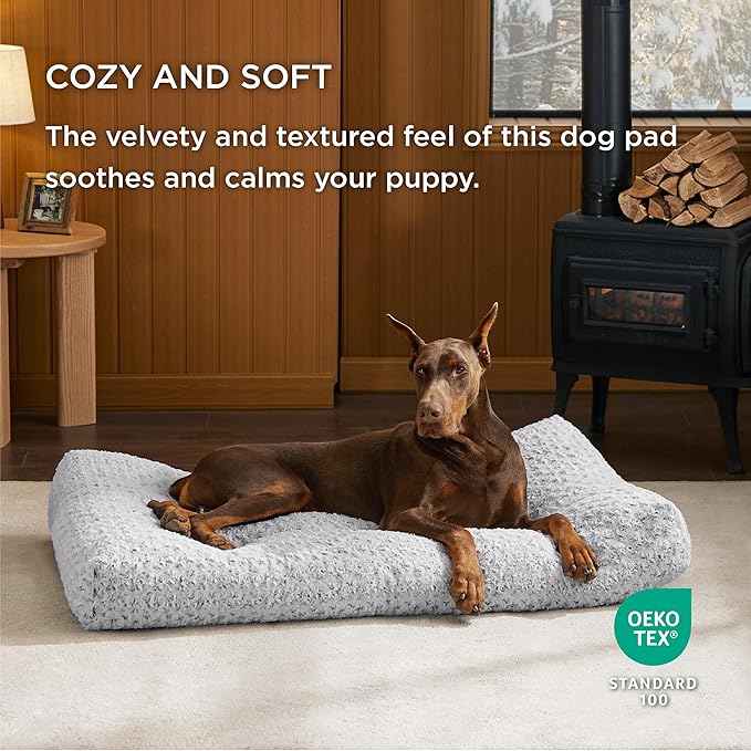 Bedsure Big Dog Bed for Crate 48" x 29", Grey