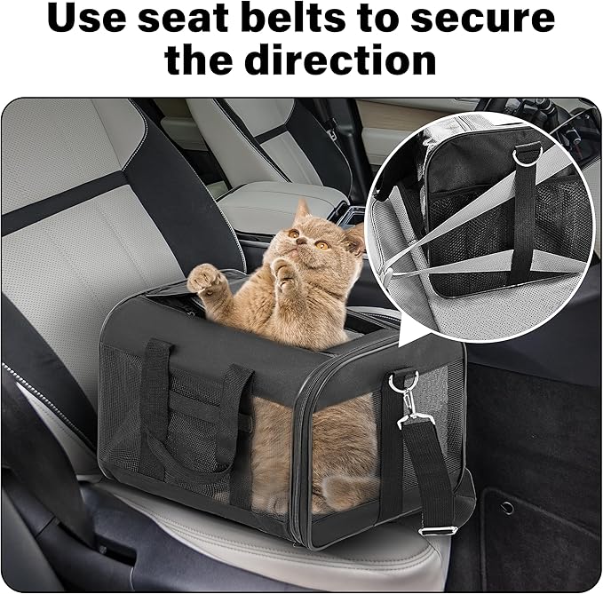 ScratchMe Pet Travel Carrier Soft Sided Portable Bag for Cats and Small Dogs