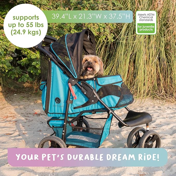 Petique Durable Pet Stroller 55LBS -