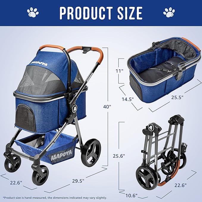 Pet Stroller for Dog and Cat 4 Wheeler 45lbs Capacity