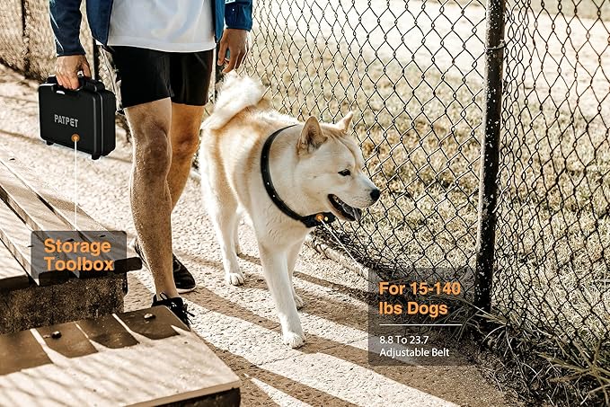 PATPET Dog Shock Collar for 2 Dogs 3/4 Mile (15-140lbs)