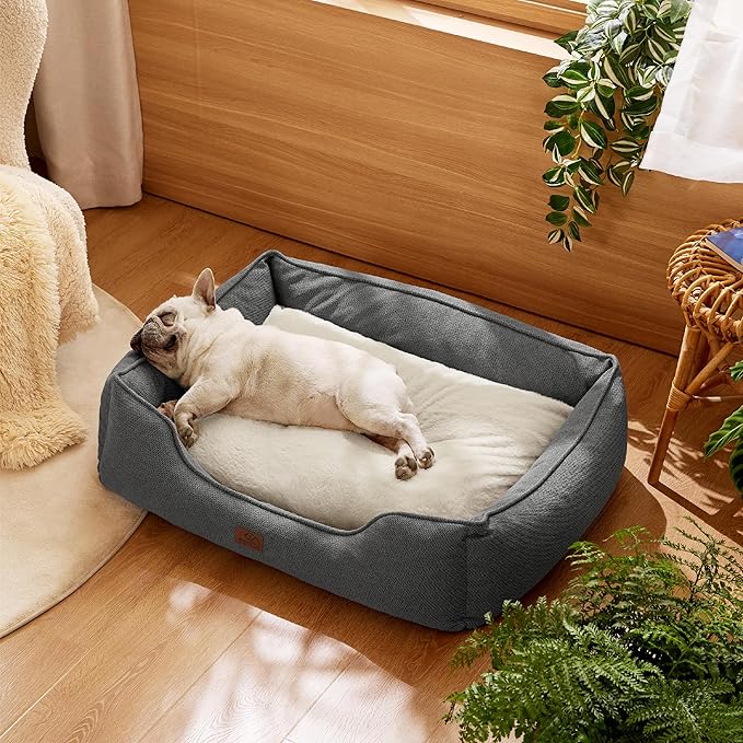 Bedsure Washable Dog Bed for Medium Dogs 30x24x9inches, Grey