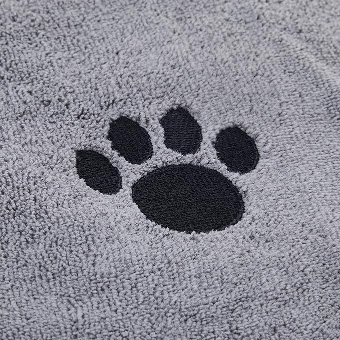 Bone Dry Pet Grooming Towel Collection Absorbent Microfiber X-Large 41x23.5", Embroidered