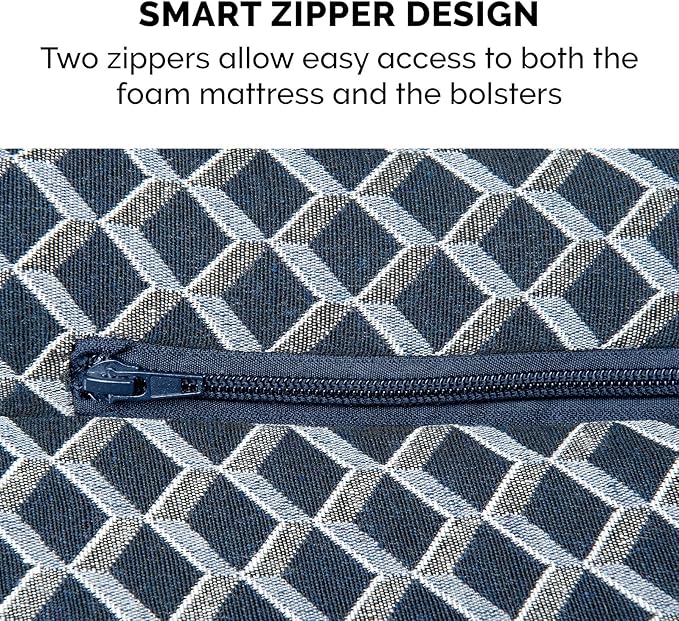 Furhaven Orthopedic Dog Bed for Large Dogs w/ Removable Bolsters & Washable Cover 95 lbs