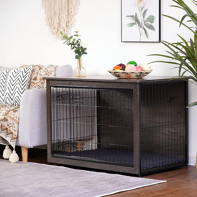 DWANTON Dog Crate Furniture with Cushion 38.5" L,