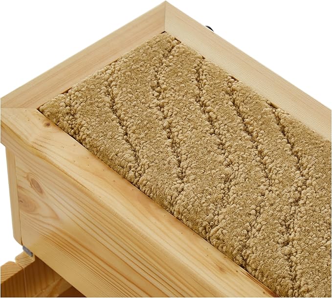 TRIXIE Indoor Wooden 3-Step Pet Stairs with Storage Compartments for Pet Toys