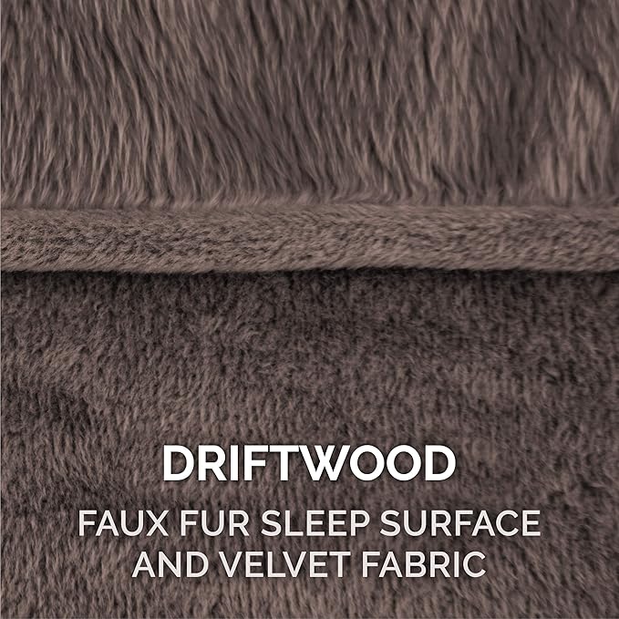 Furhaven Replacement Dog Bed Cover Faux Fur & Velvet Sofa-Style