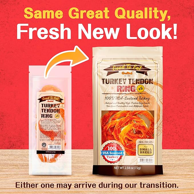Gootoe Turkey Tendon Dog Treats – 100% USA-Sourced 6 Unit/Pack