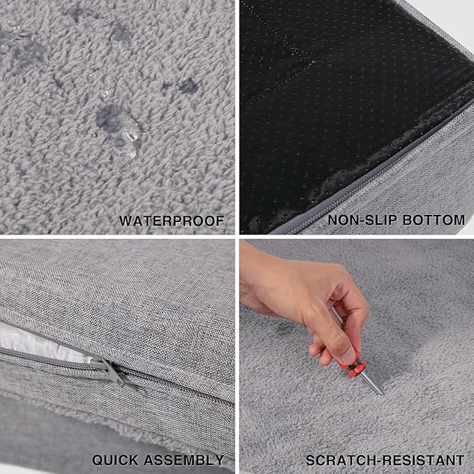 EXQ Home Orthopedic Dog Bed for X-Large Dog 2 in 1 Multipurpose Liner(Grey,42x30x6 inches)