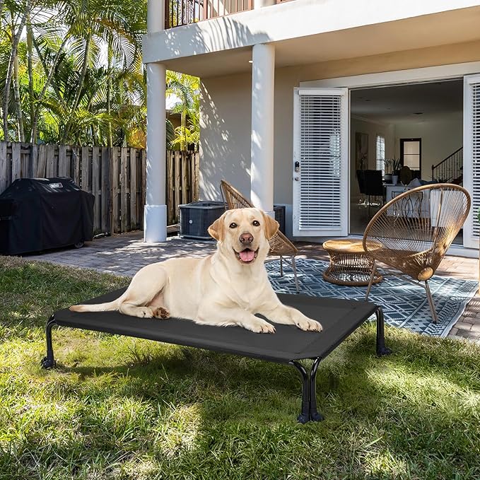 Veehoo Elevated Dog Bed 41" x 27", Black