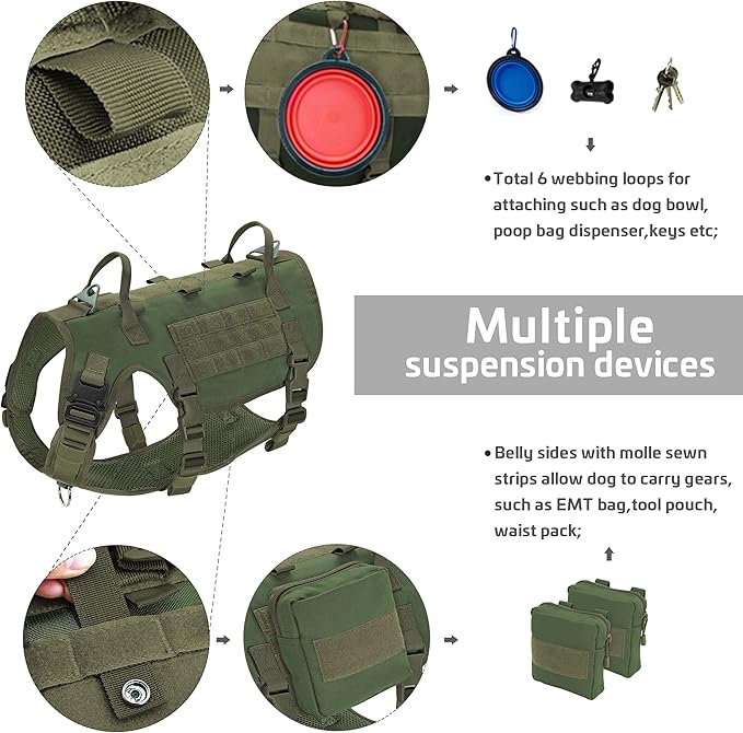 Forestpaw Tactical Dog Harness for Large Dogs