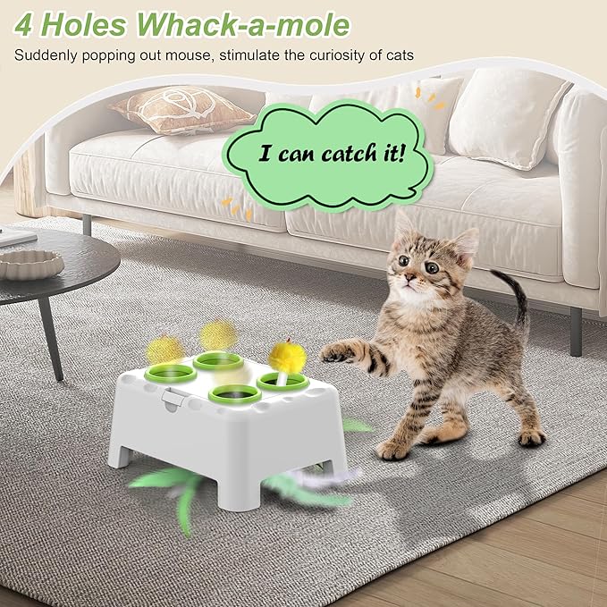 Interactive Cat Toys 2-in-1 Automatic 4 Holes