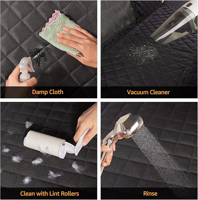 nzonpet Dog Back Seat Covers for Trucks 100% Waterproof F150- Black